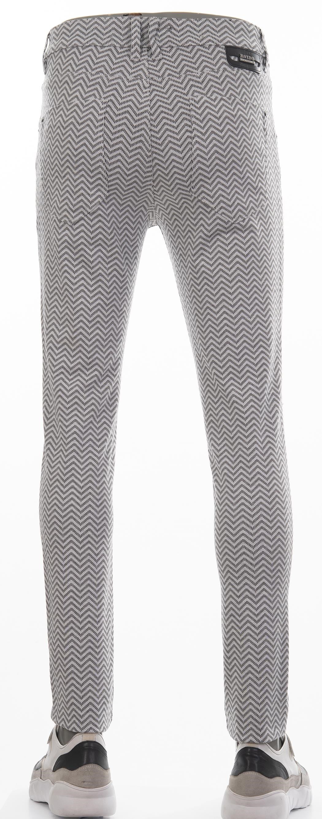 Gri Zigzag Desenli Pantolon