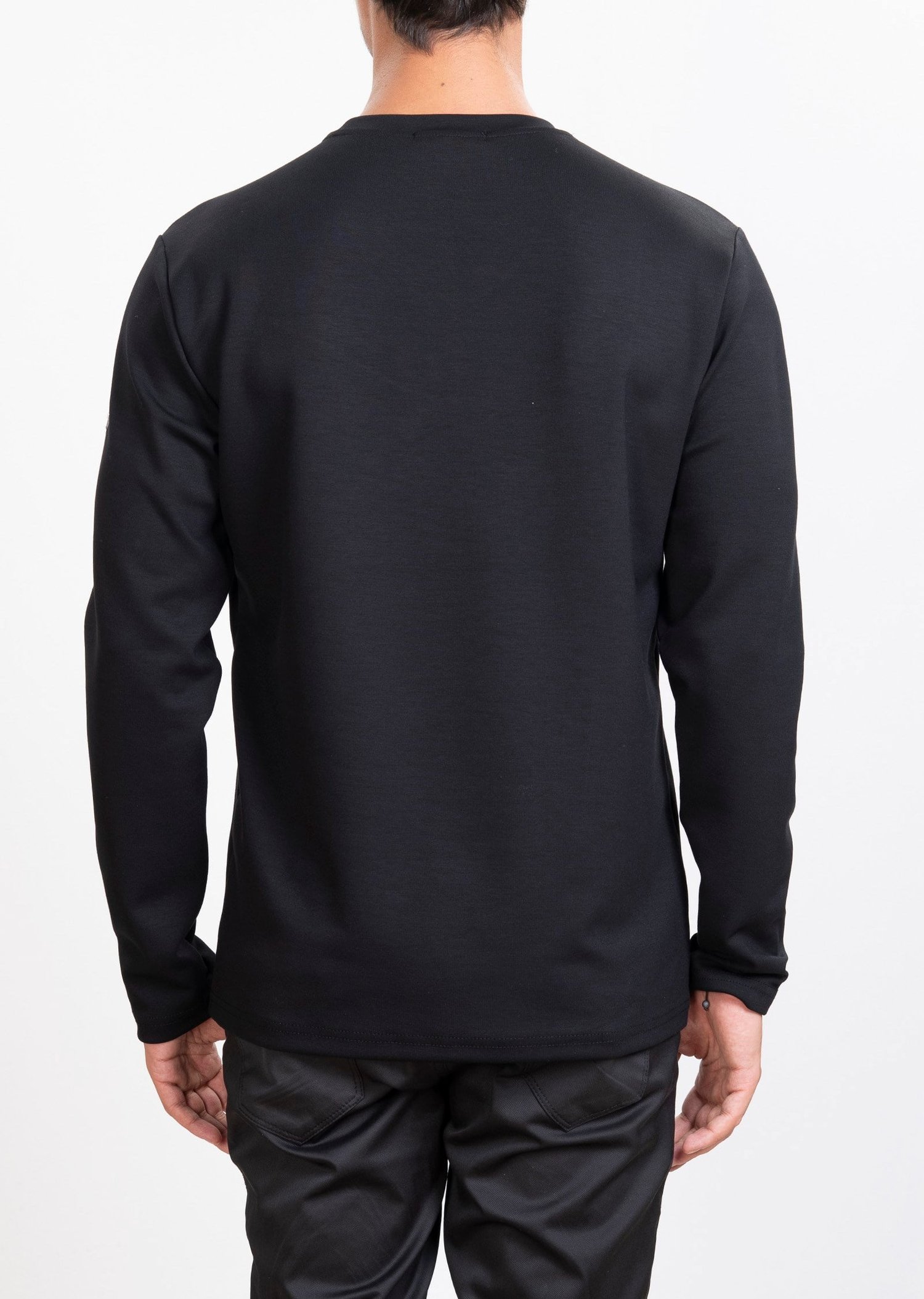 Jakarlı Piksel Desen Siyah Sweatshirt 