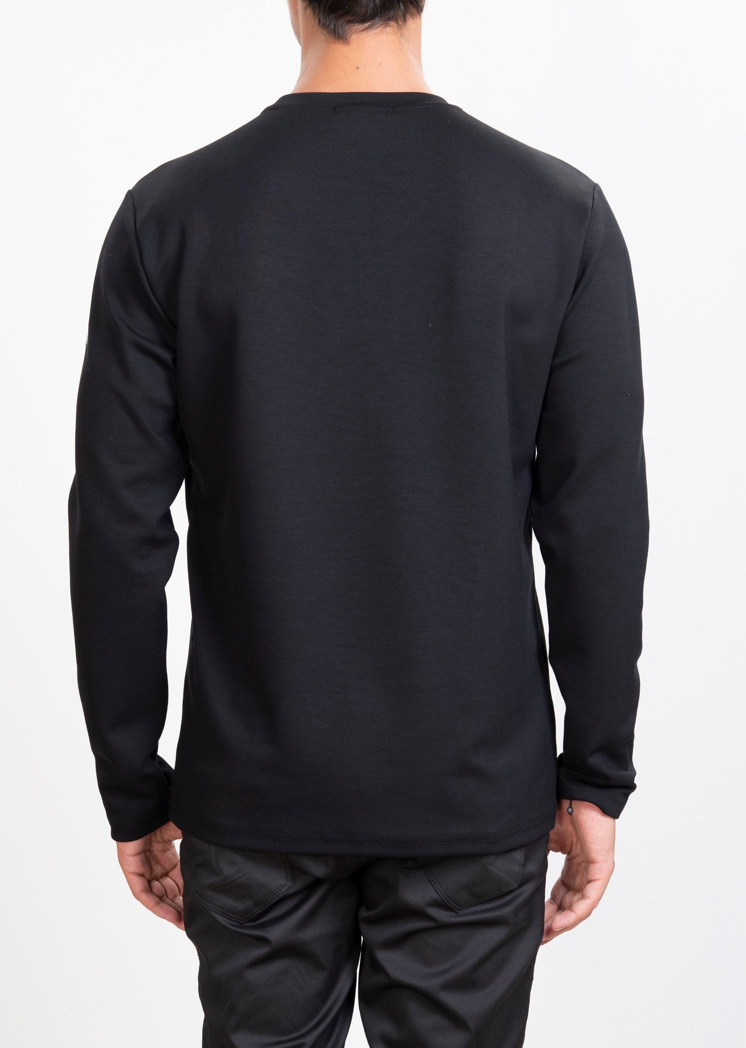 Jakarlı Piksel Desen Siyah Sweatshirt 