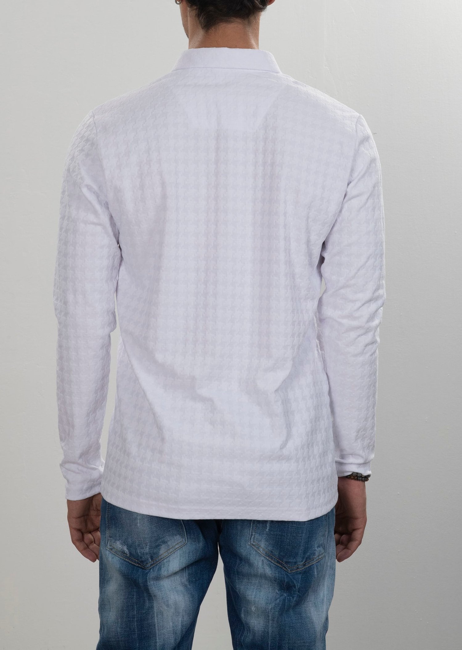 Kabartma Baskılı Beyaz Sweatshirt