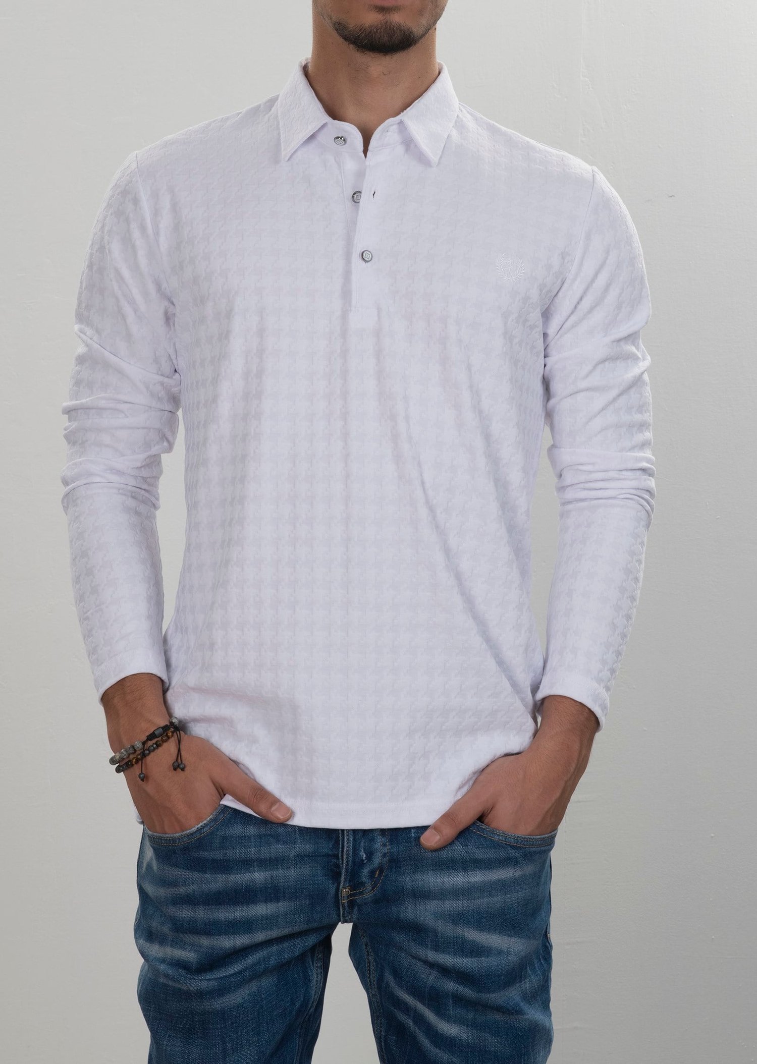 Kabartma Baskılı Beyaz Sweatshirt