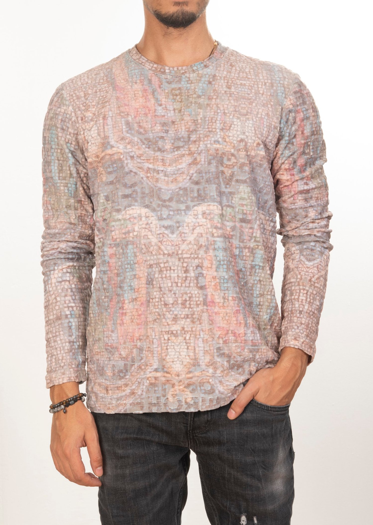 Kabartma Baskılı Renkli Sweatshirt