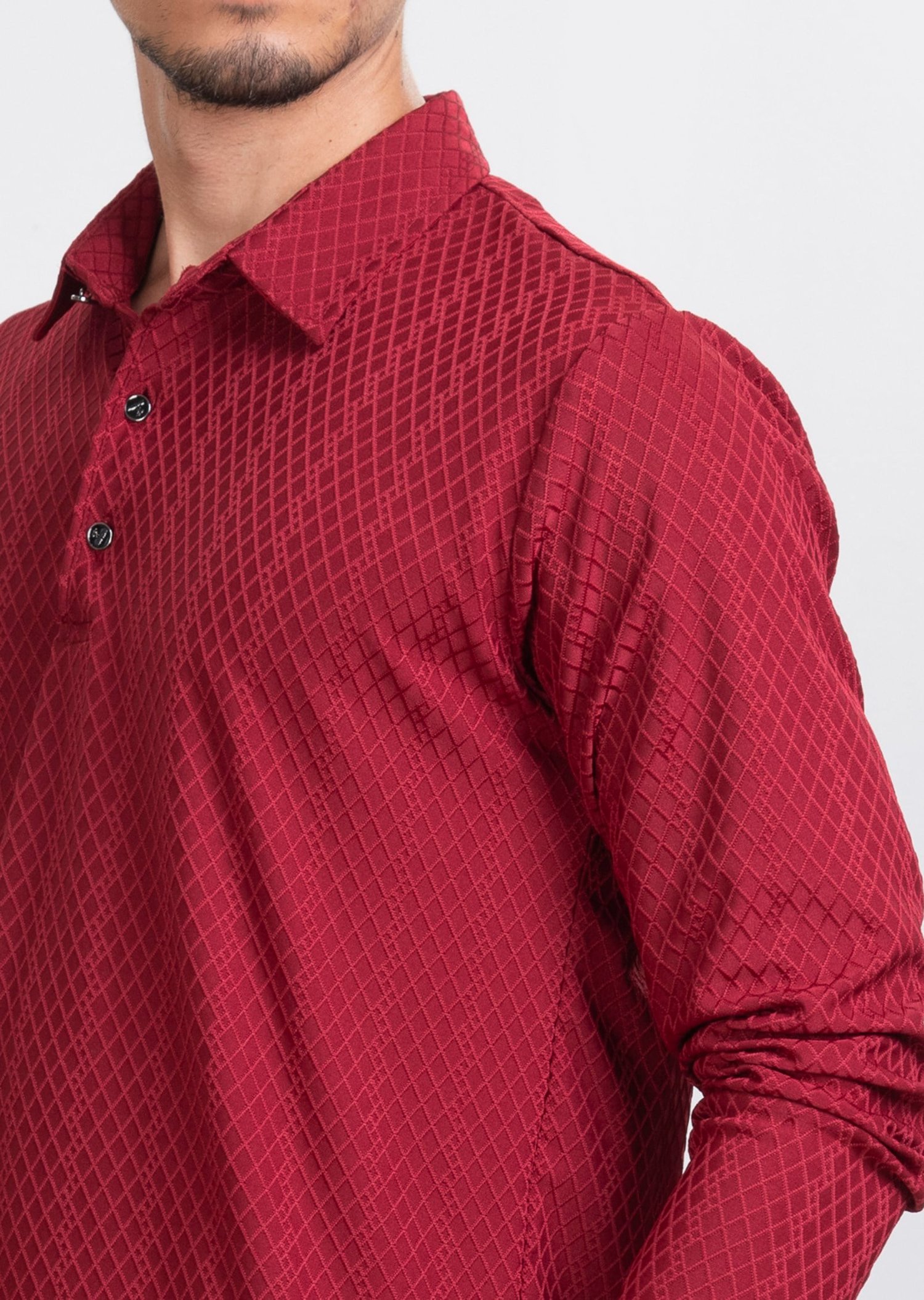 Kabartma Desenli Bordo Sweatshirt