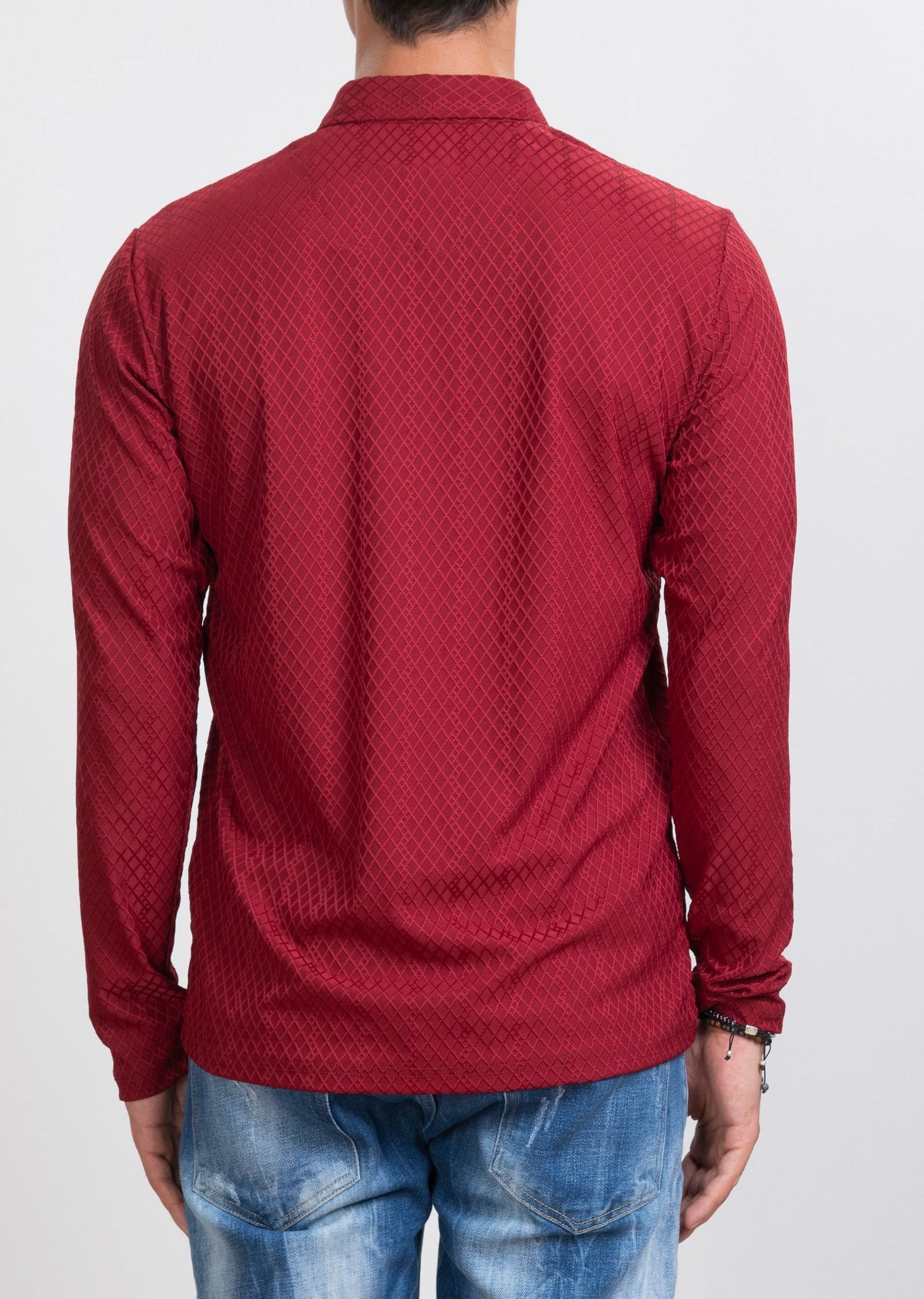 Kabartma Desenli Bordo Sweatshirt