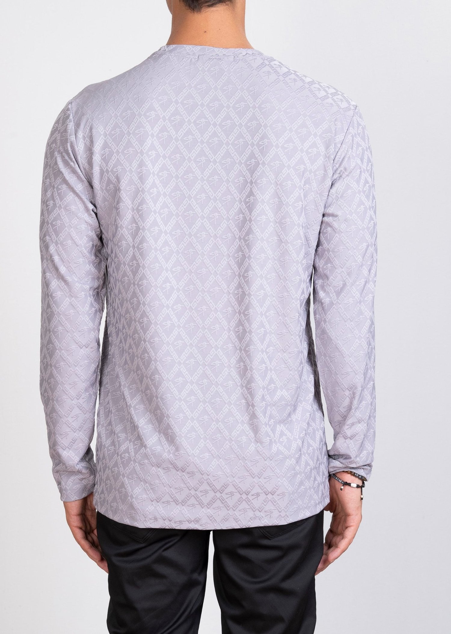 Kabartma Dokulu Gri Sweatshirt