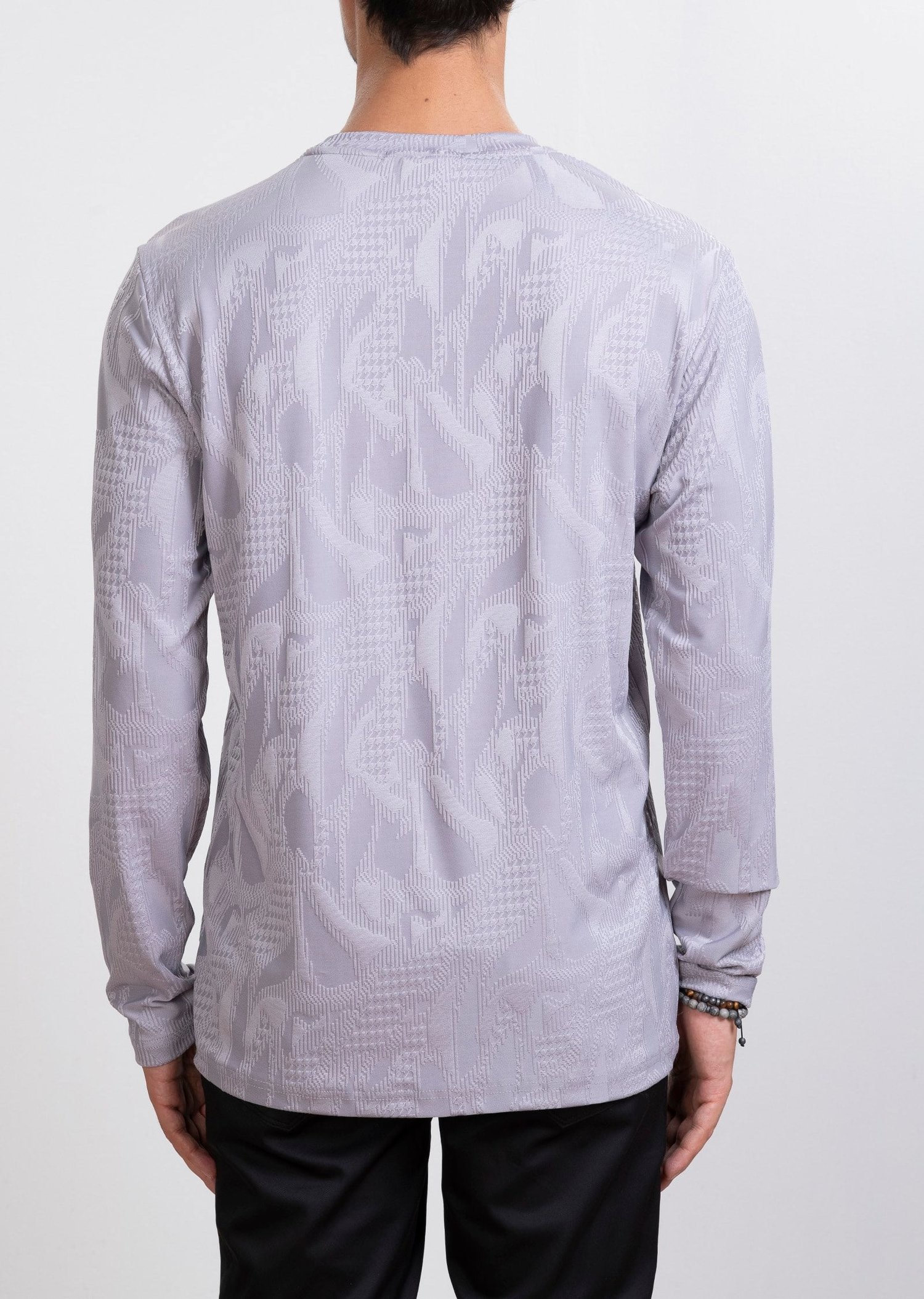 Kabartma Dokulu Gri Sweatshirt