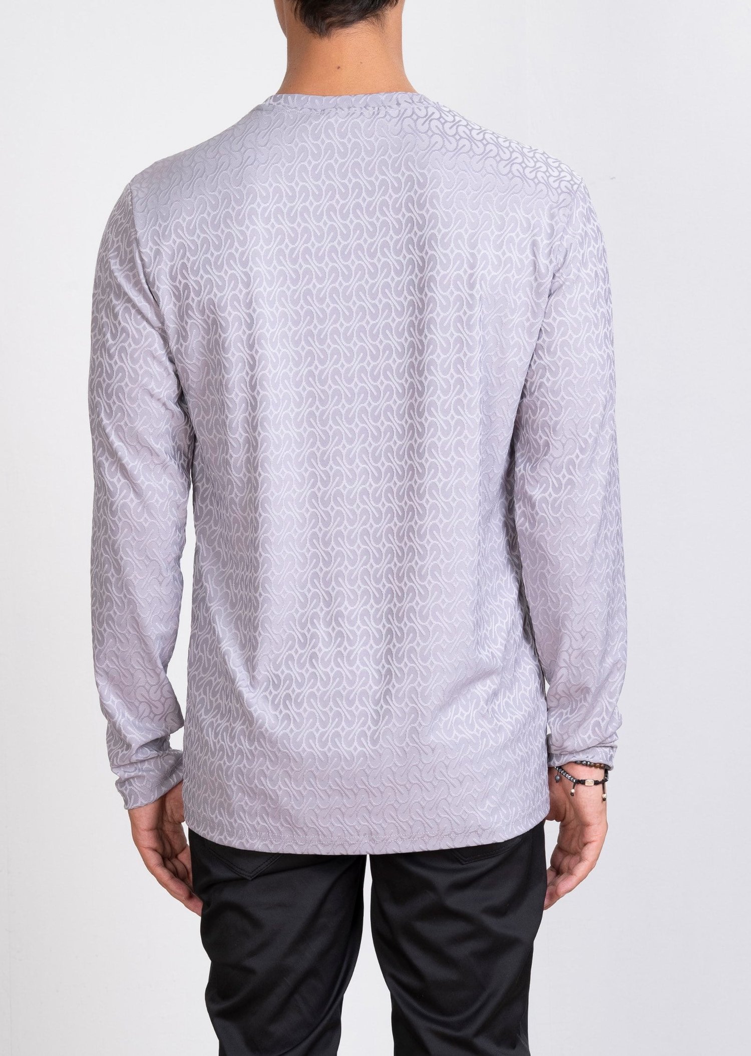 Kabartma Dokulu Gri Sweatshirt