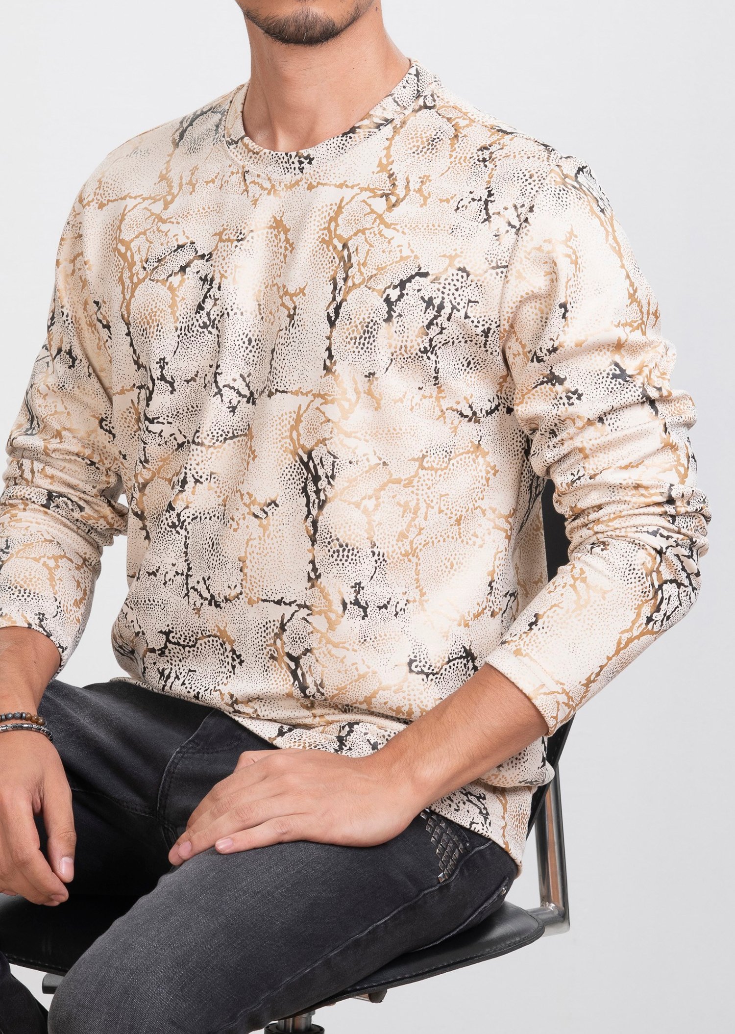 Karışık Desenli Renkli Sweatshirt