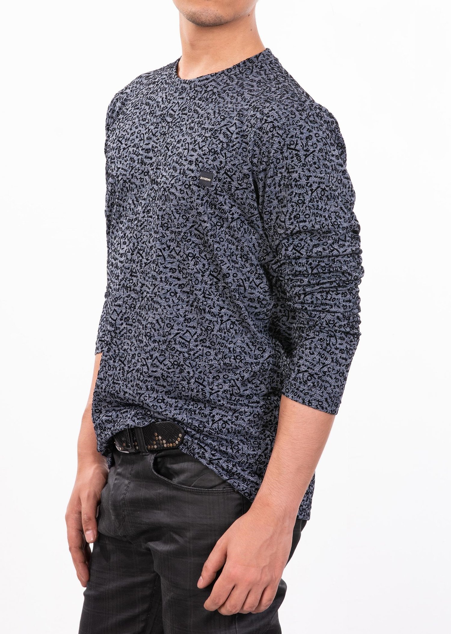 Karma Kabartma Desenli Sweatshirt