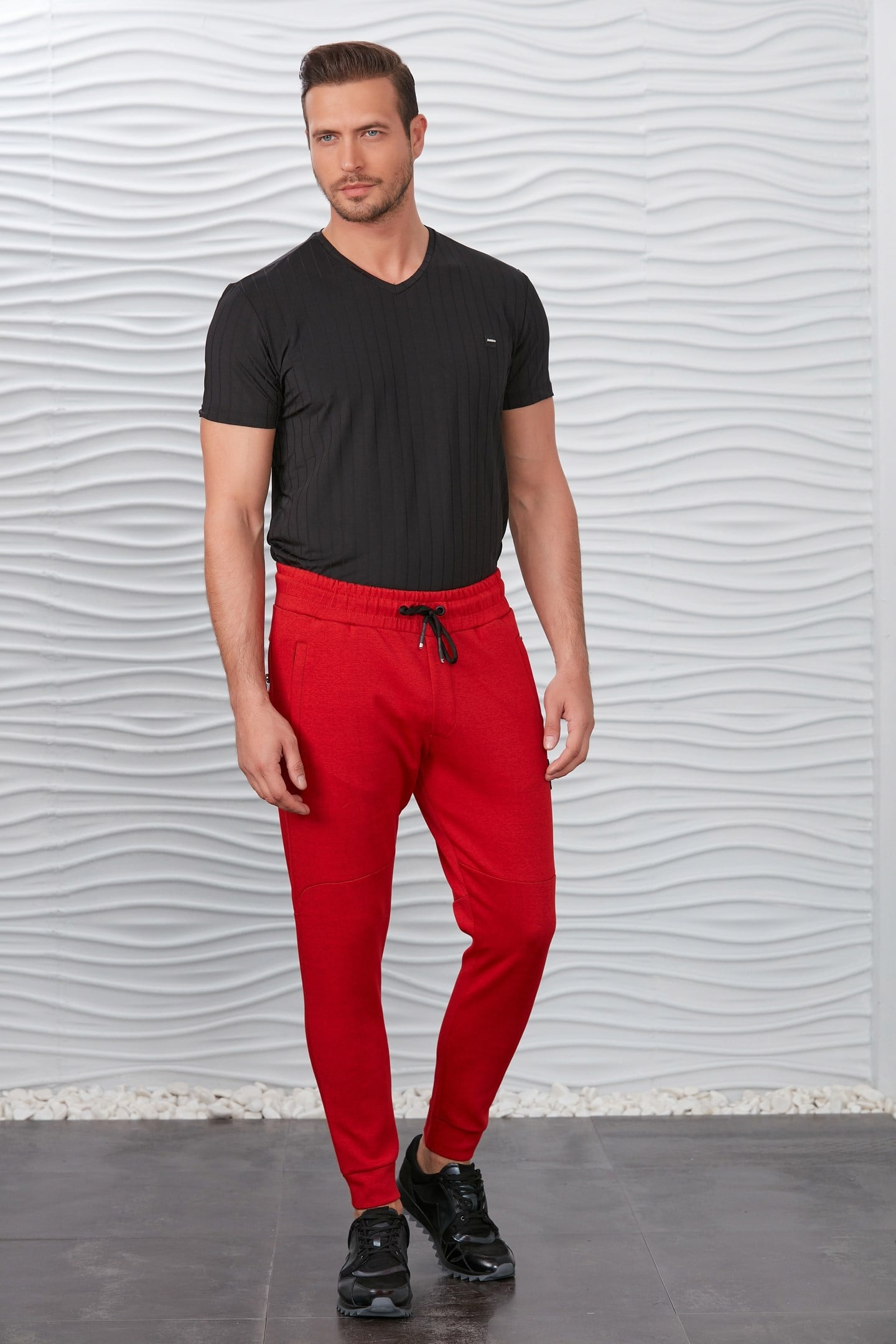 Kırçıllı Sarı Parçalı Jogger Pantolon