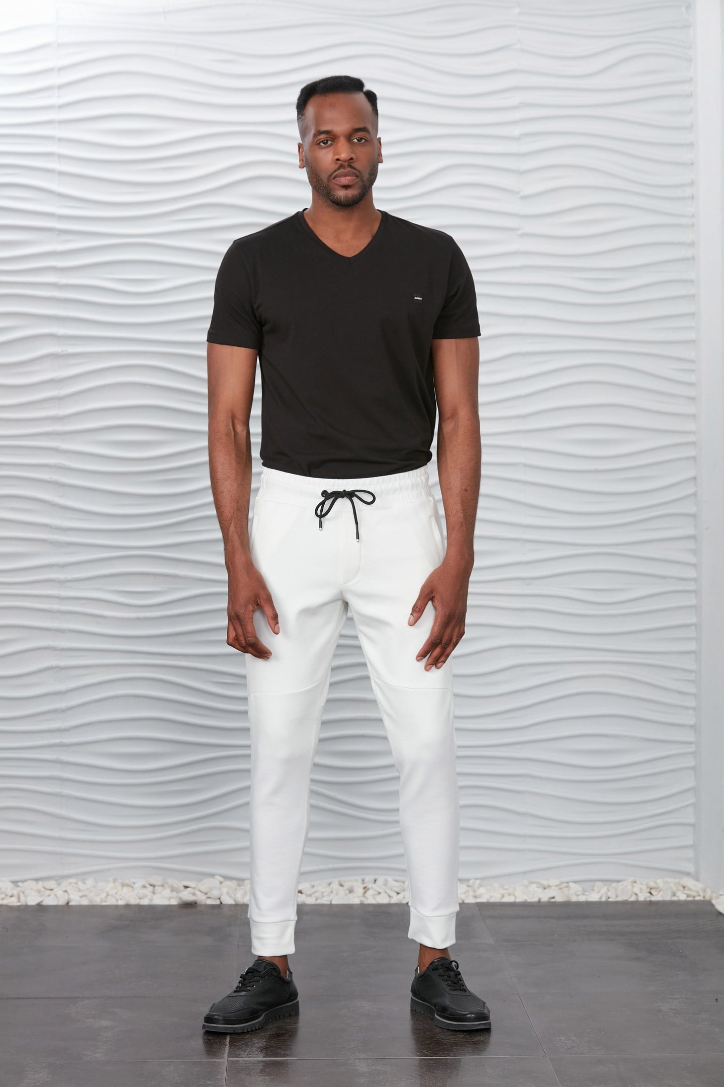 Kırçıllı Sarı Parçalı Jogger Pantolon