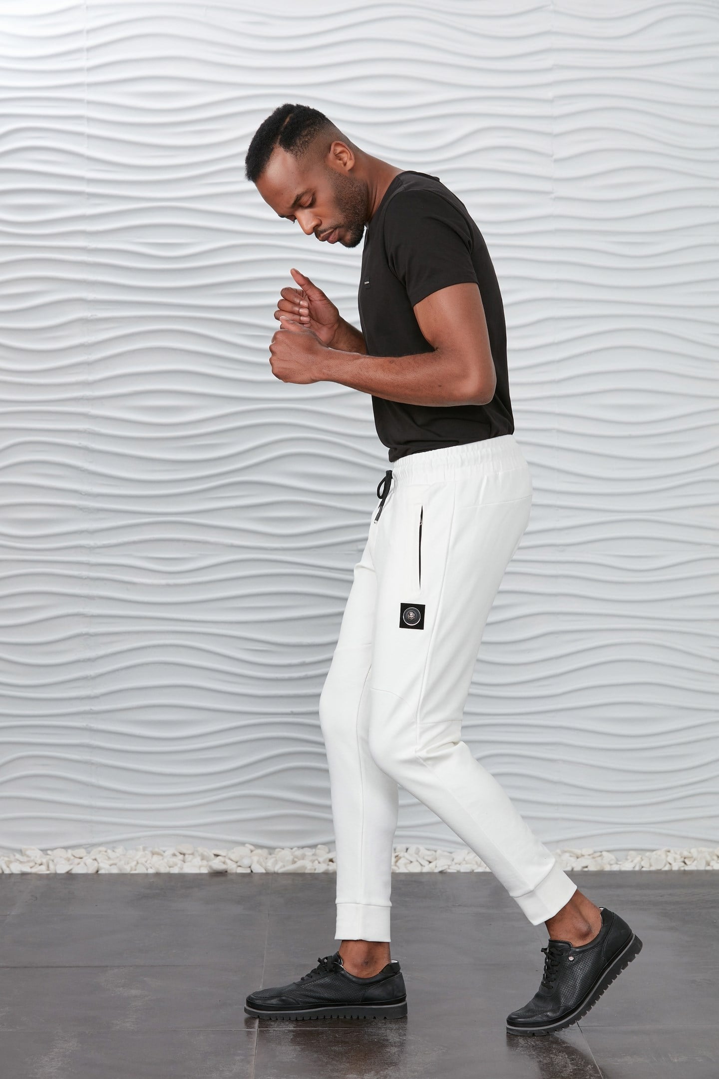 Kırçıllı Sarı Parçalı Jogger Pantolon