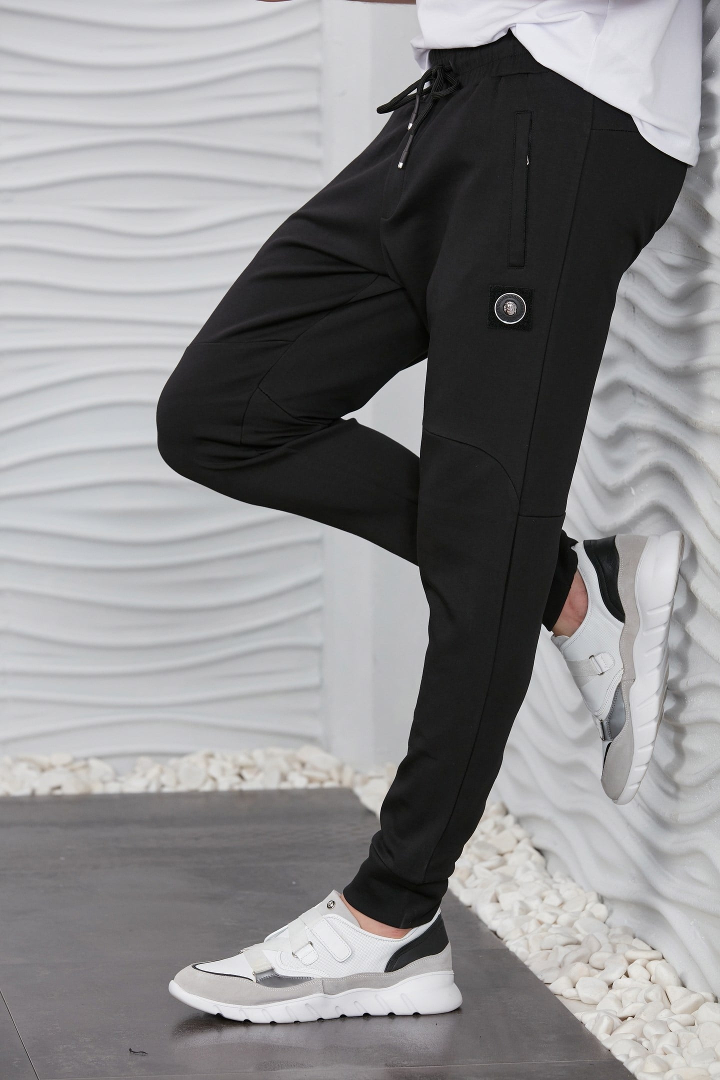 Kırçıllı Sarı Parçalı Jogger Pantolon