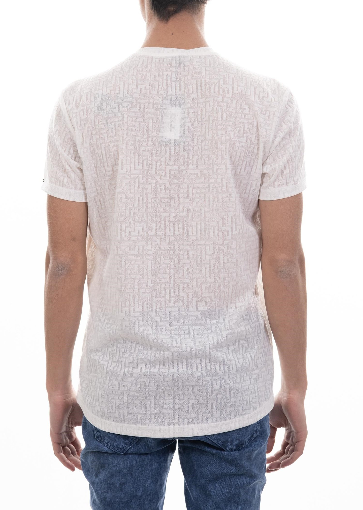 Kırık Beyaz Örme T-Shirt