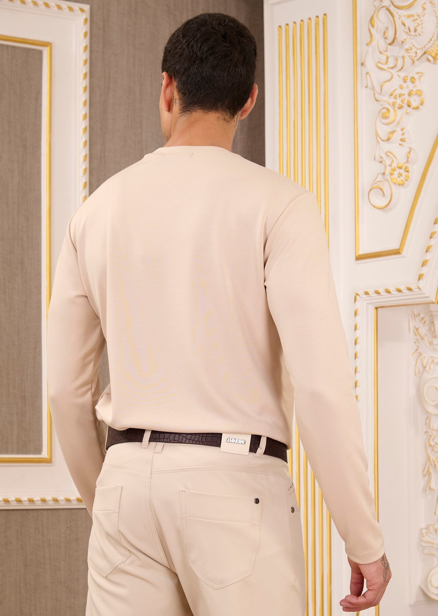 Krem Bisiklet Yaka Bi-Stretch Comfort Sweatshirt