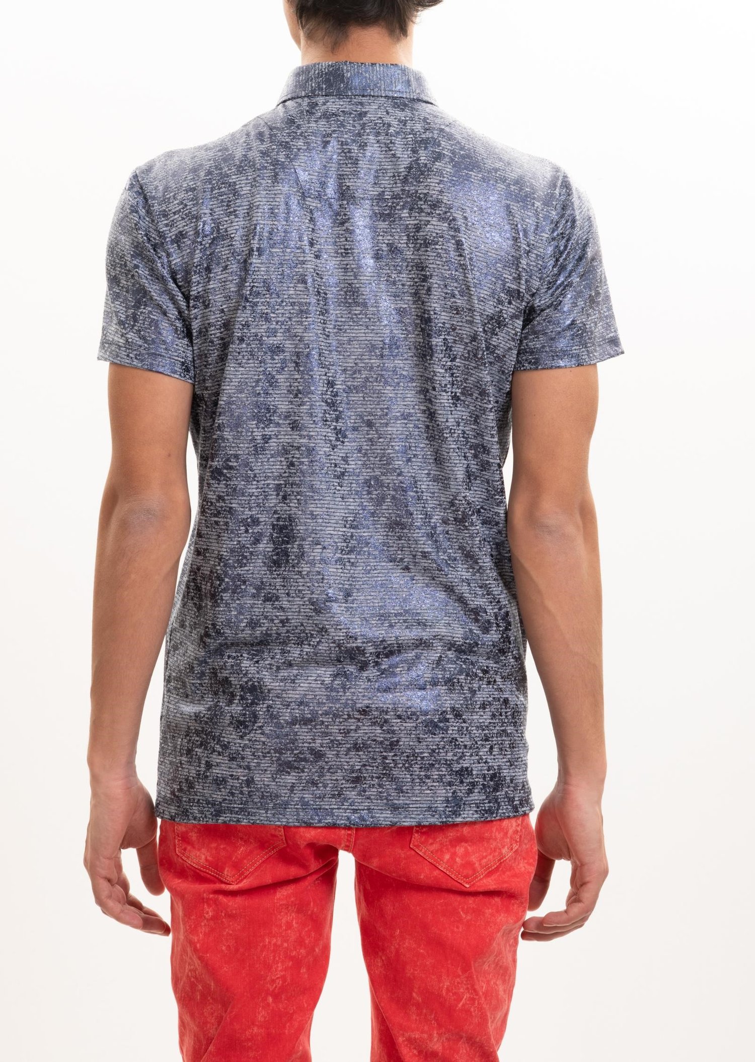 Lacivert Baskılı Polo Yaka T-Shirt