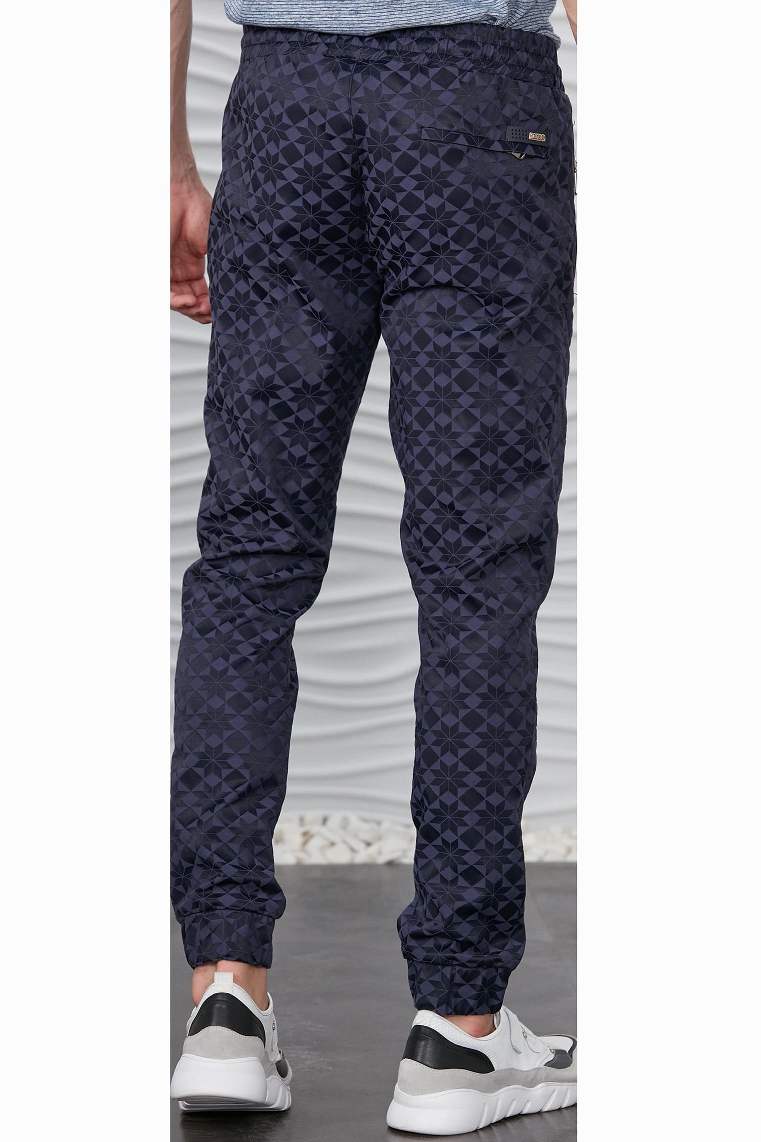 Lacivert Desenli Jogger Pantolon