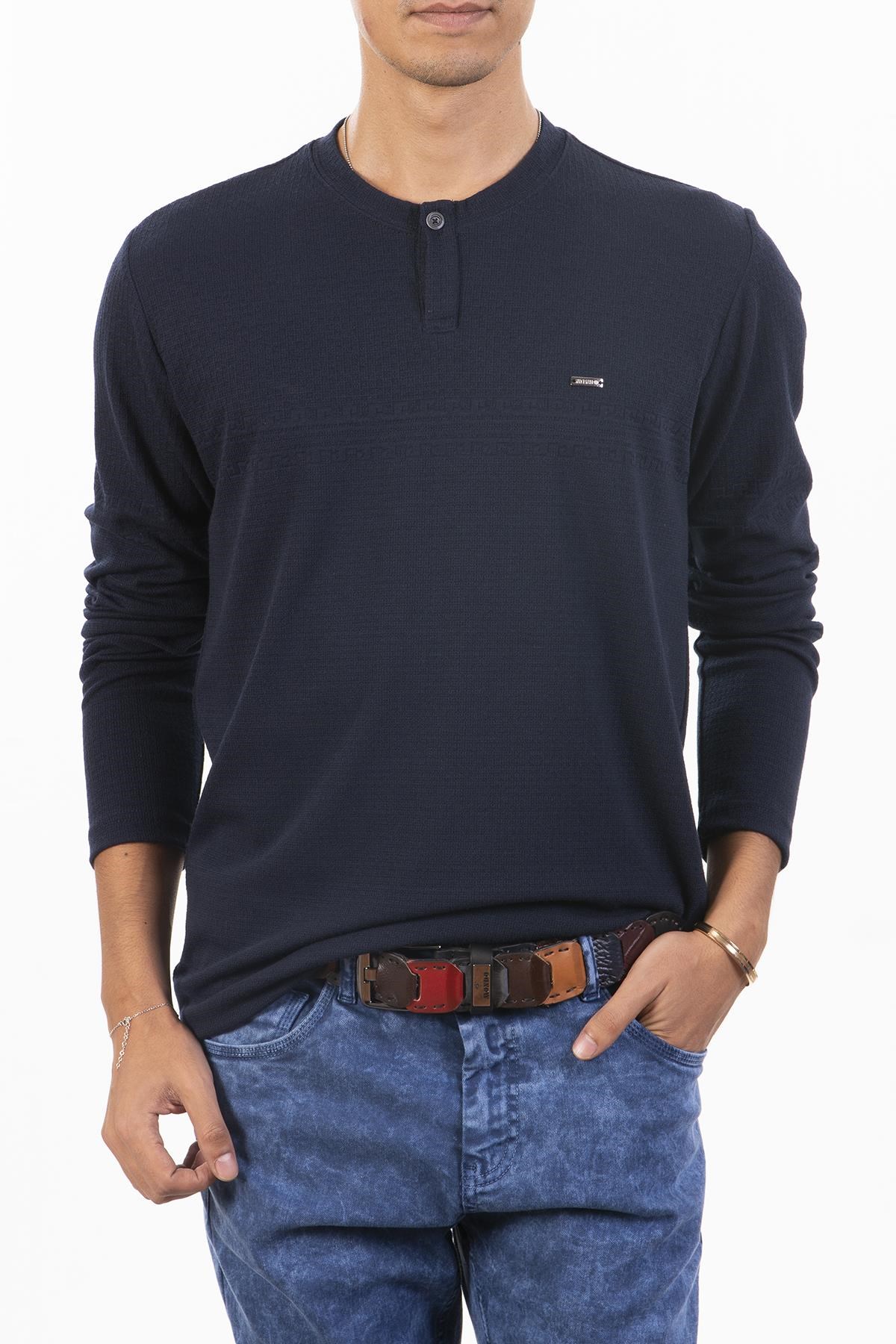 Lacivert Desenli Sweatshirt