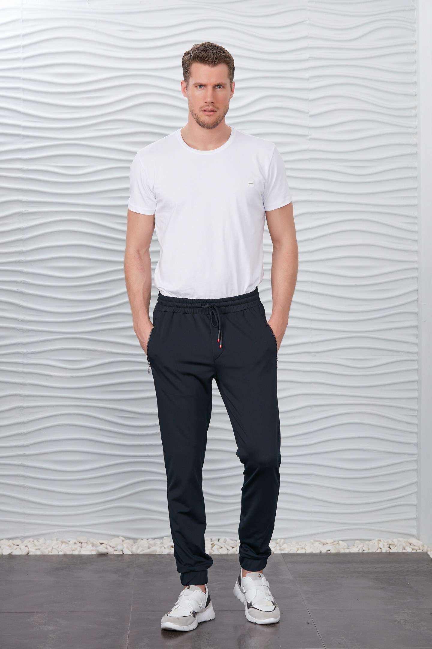 Lacivert Eşofman Kumaşlı Basic Jogger Pantolon