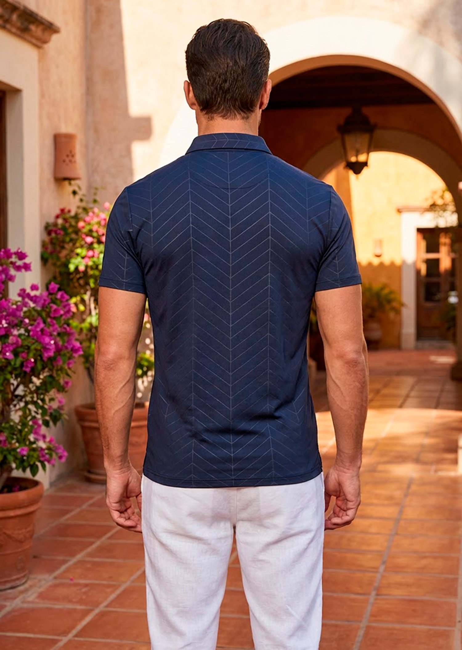 Lacivert Polo Yaka İnterlok Fermuar Detaylı T-Shirt