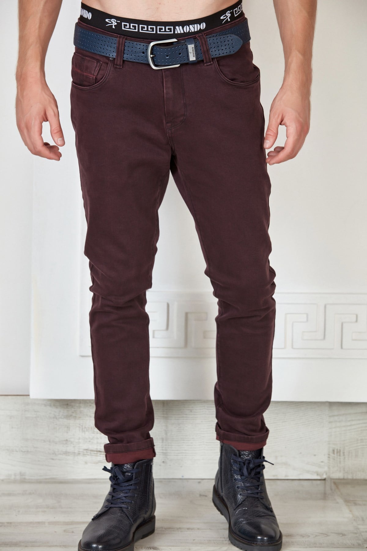 Lacivert Slim Fit Basic Yıkamalı Kumaş Jean