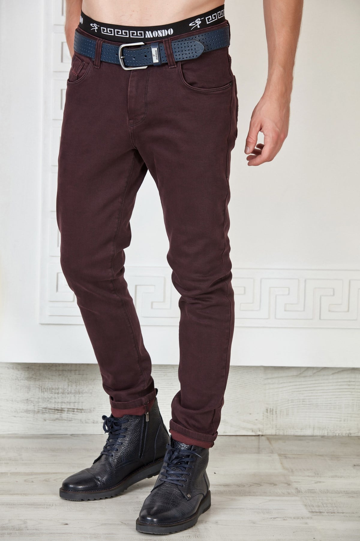 Lacivert Slim Fit Basic Yıkamalı Kumaş Jean