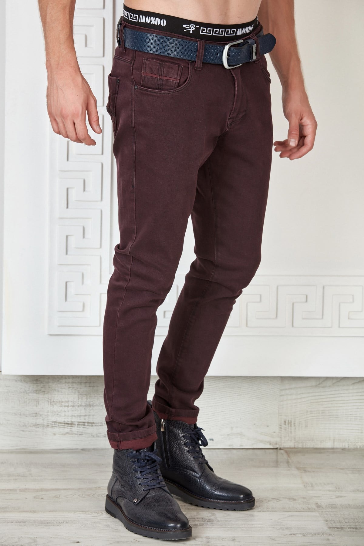 Lacivert Slim Fit Basic Yıkamalı Kumaş Jean