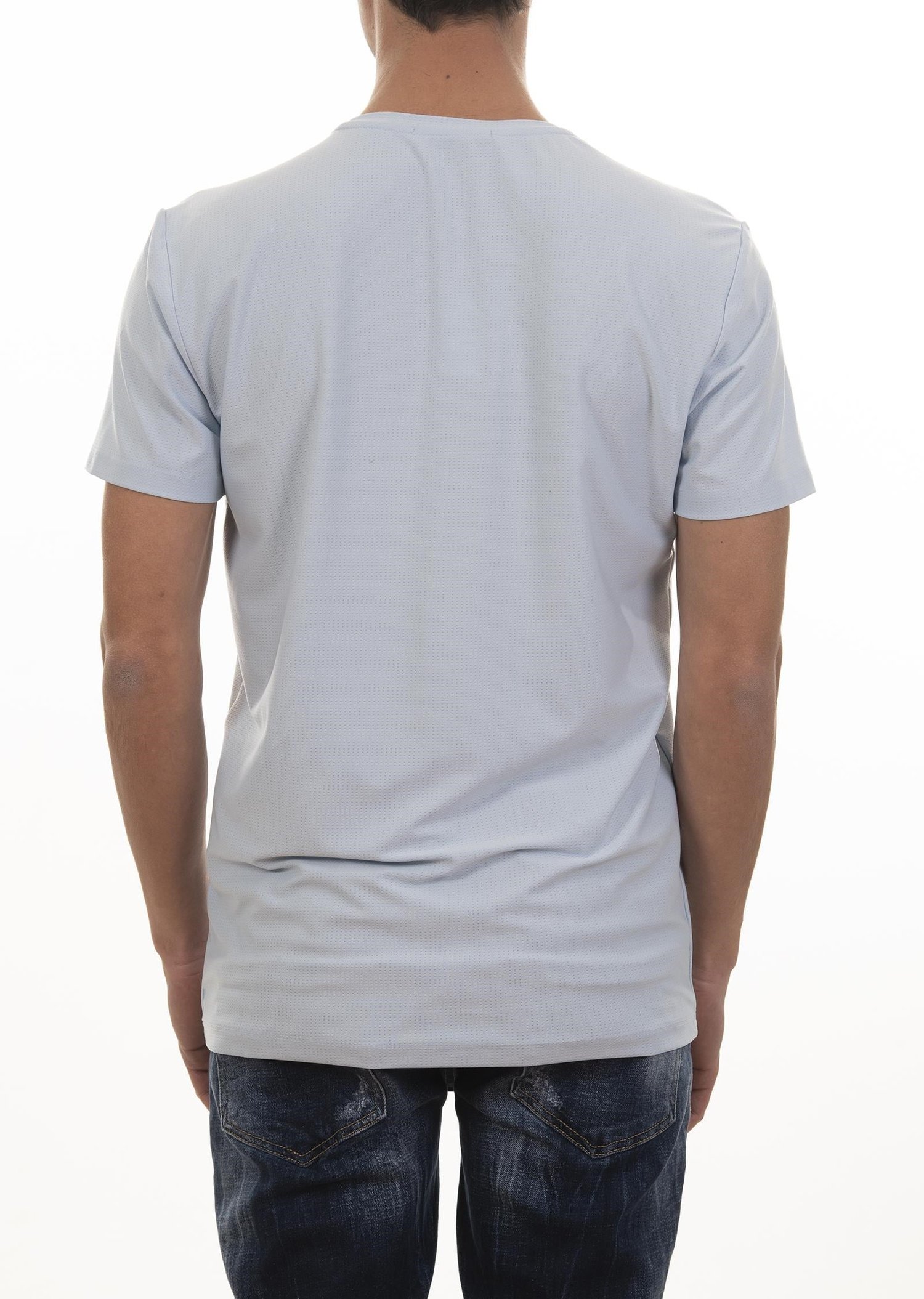 Logo Nakışlı Mavi Basic T-Shirt