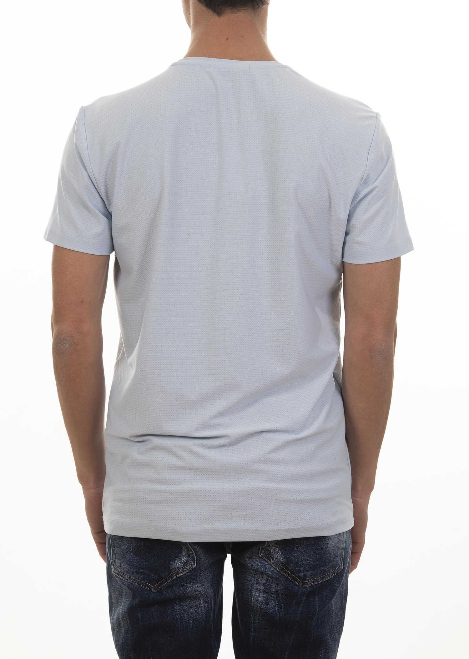 Logo Nakışlı Mavi Basic T-Shirt