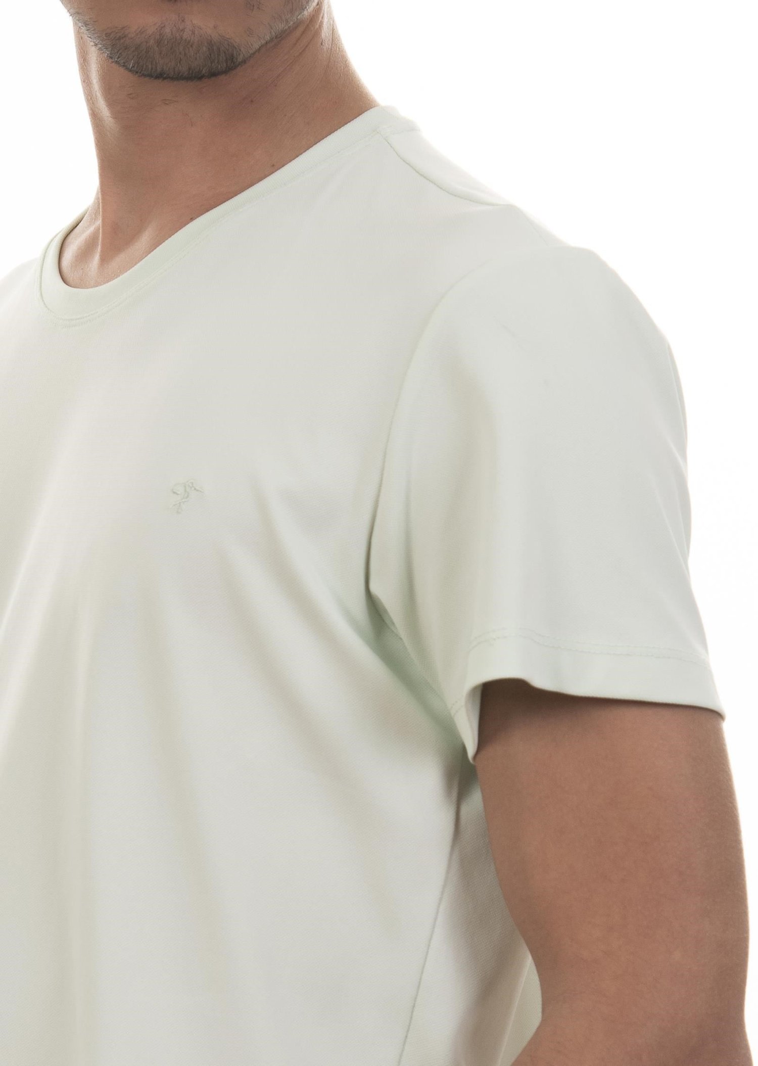 Logo Nakışlı Su Yeşili Basic T-Shirt
