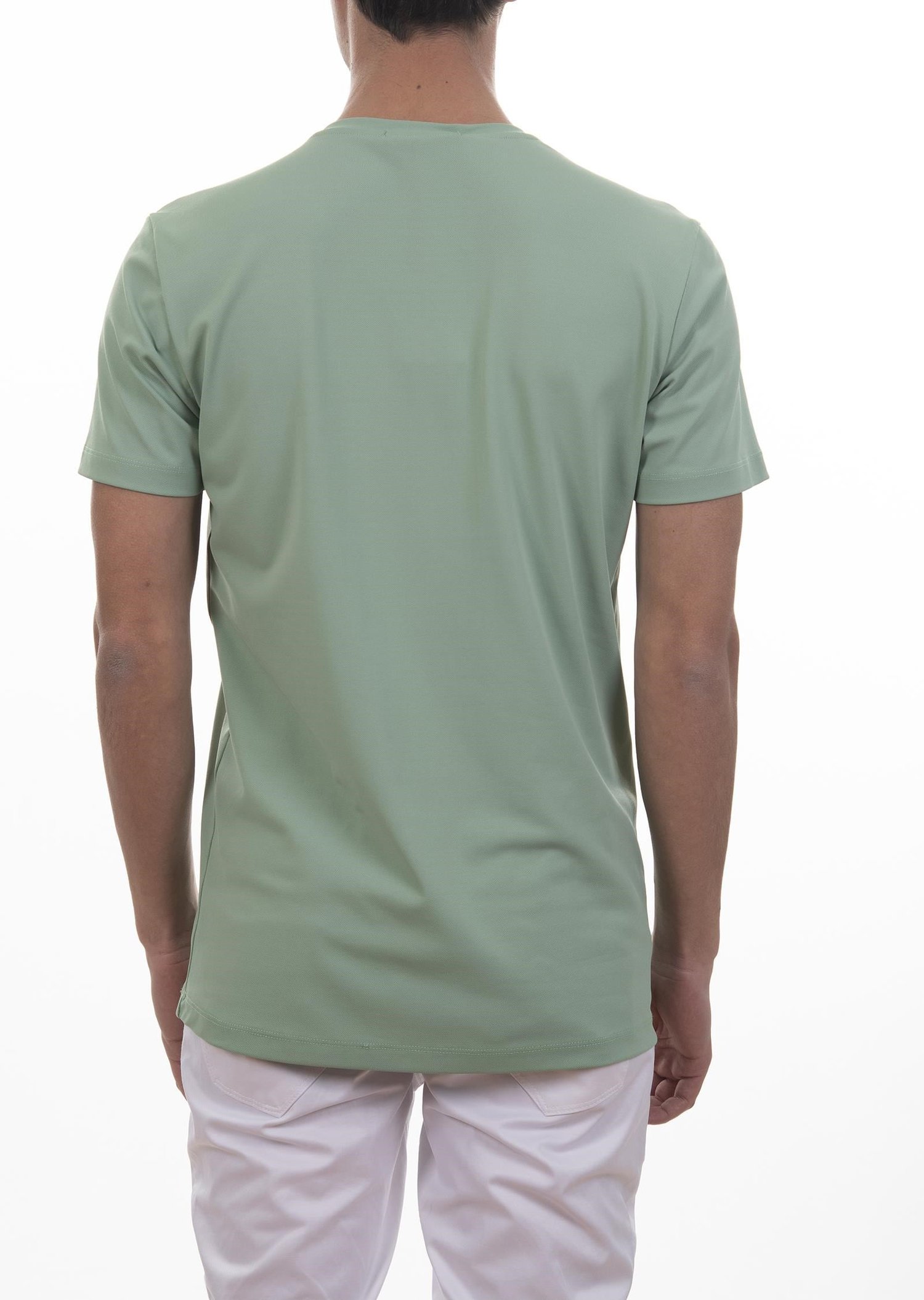 Logo Nakışlı Yeşil Basic T-Shirt