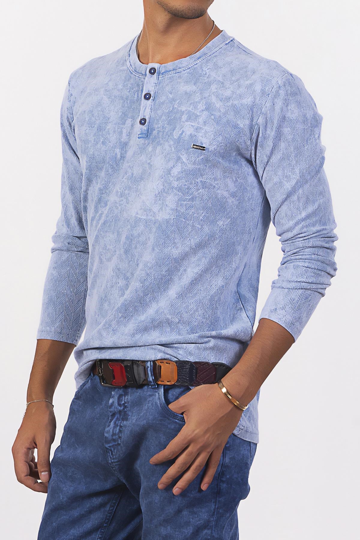 Mavi Desenli Sweatshirt