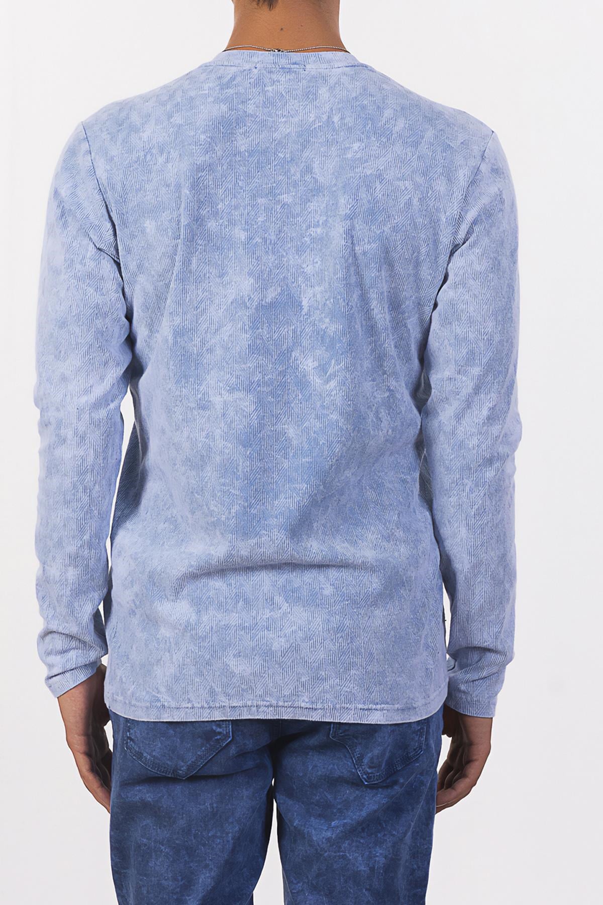 Mavi Desenli Sweatshirt