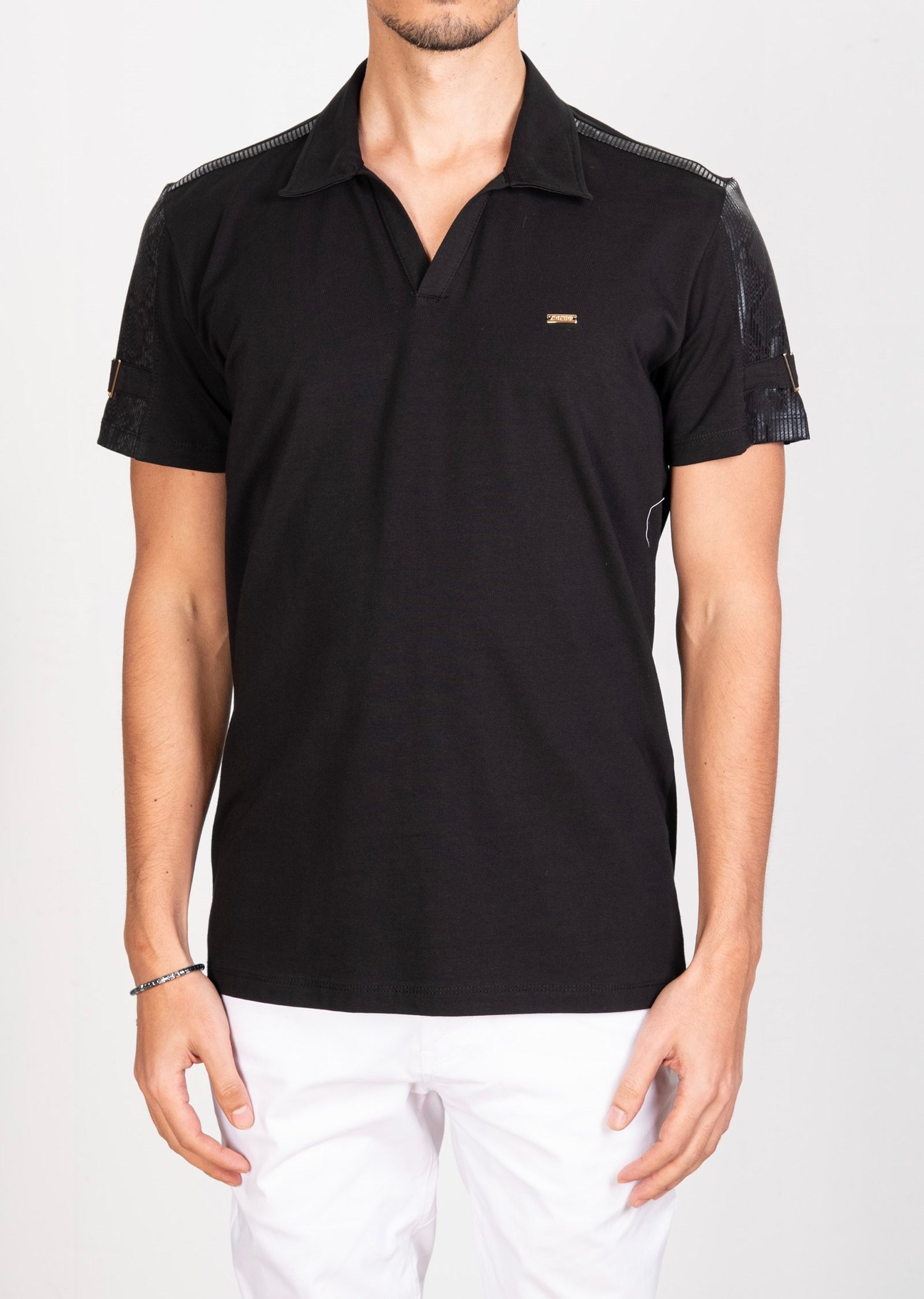 Mondo Altın Metal Detaylı Garnili Polo Yaka T-shirt