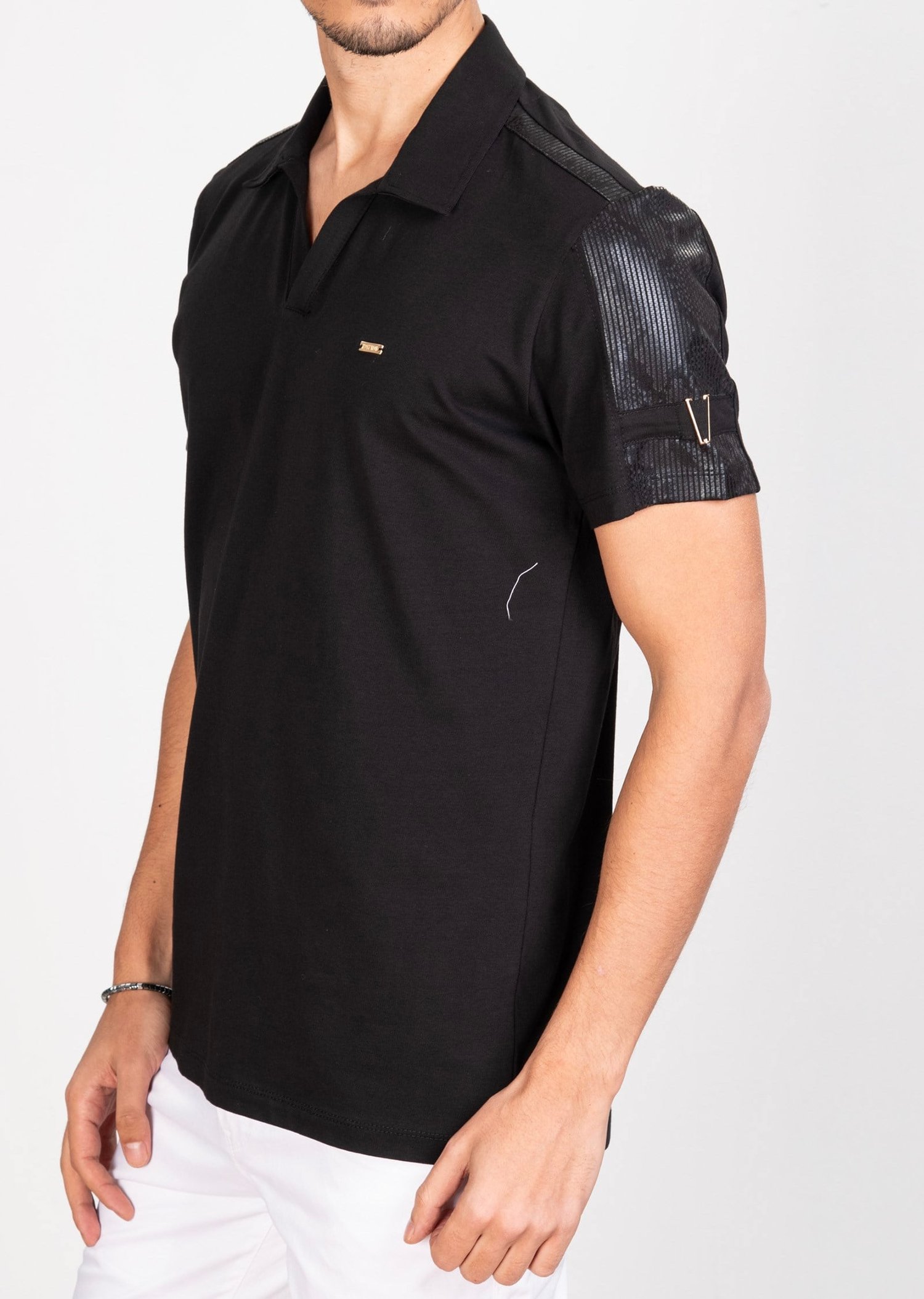 Mondo Altın Metal Detaylı Garnili Polo Yaka T-shirt