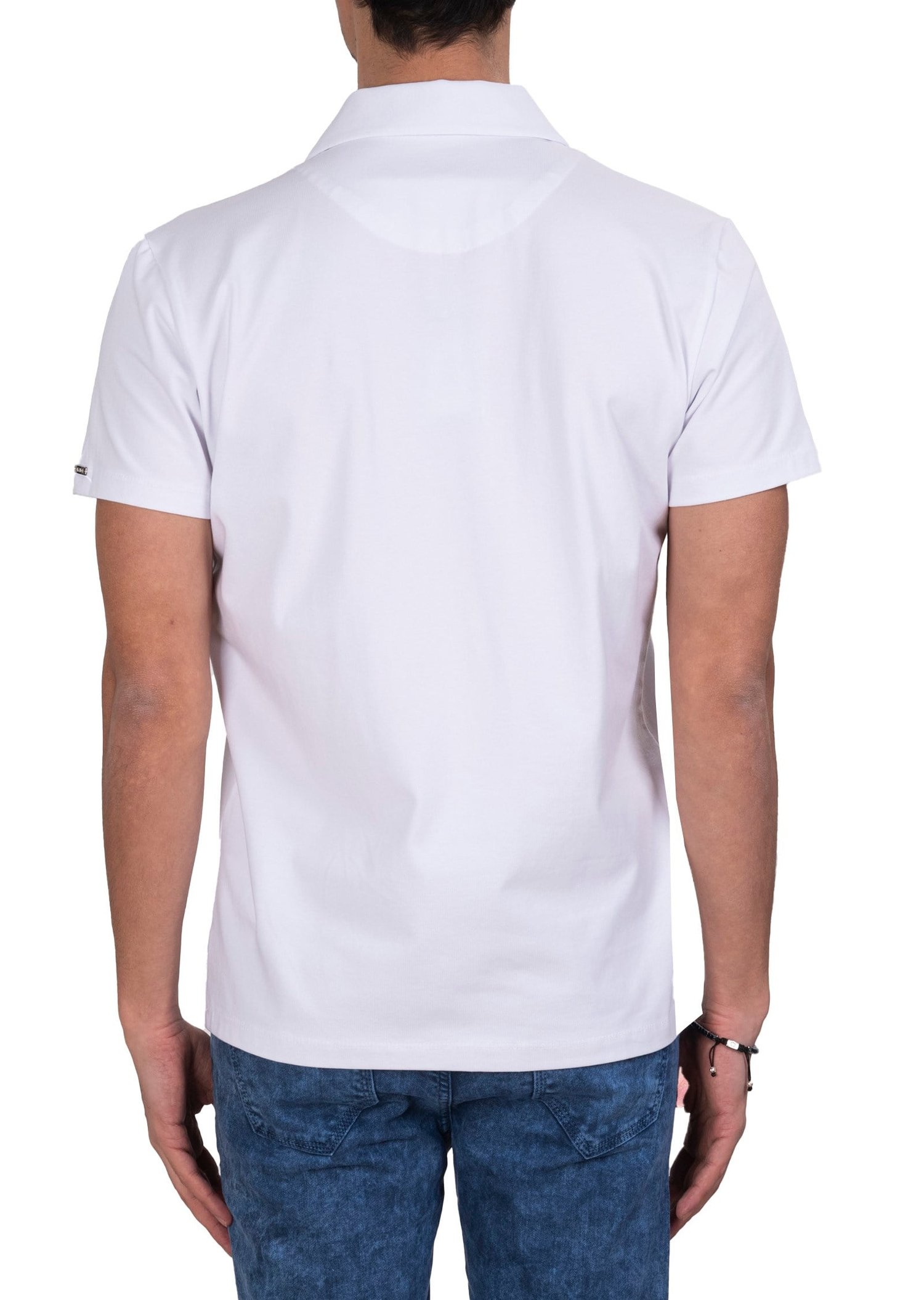 Mondo Beyaz Düğmesiz Polo Yaka T-Shirt