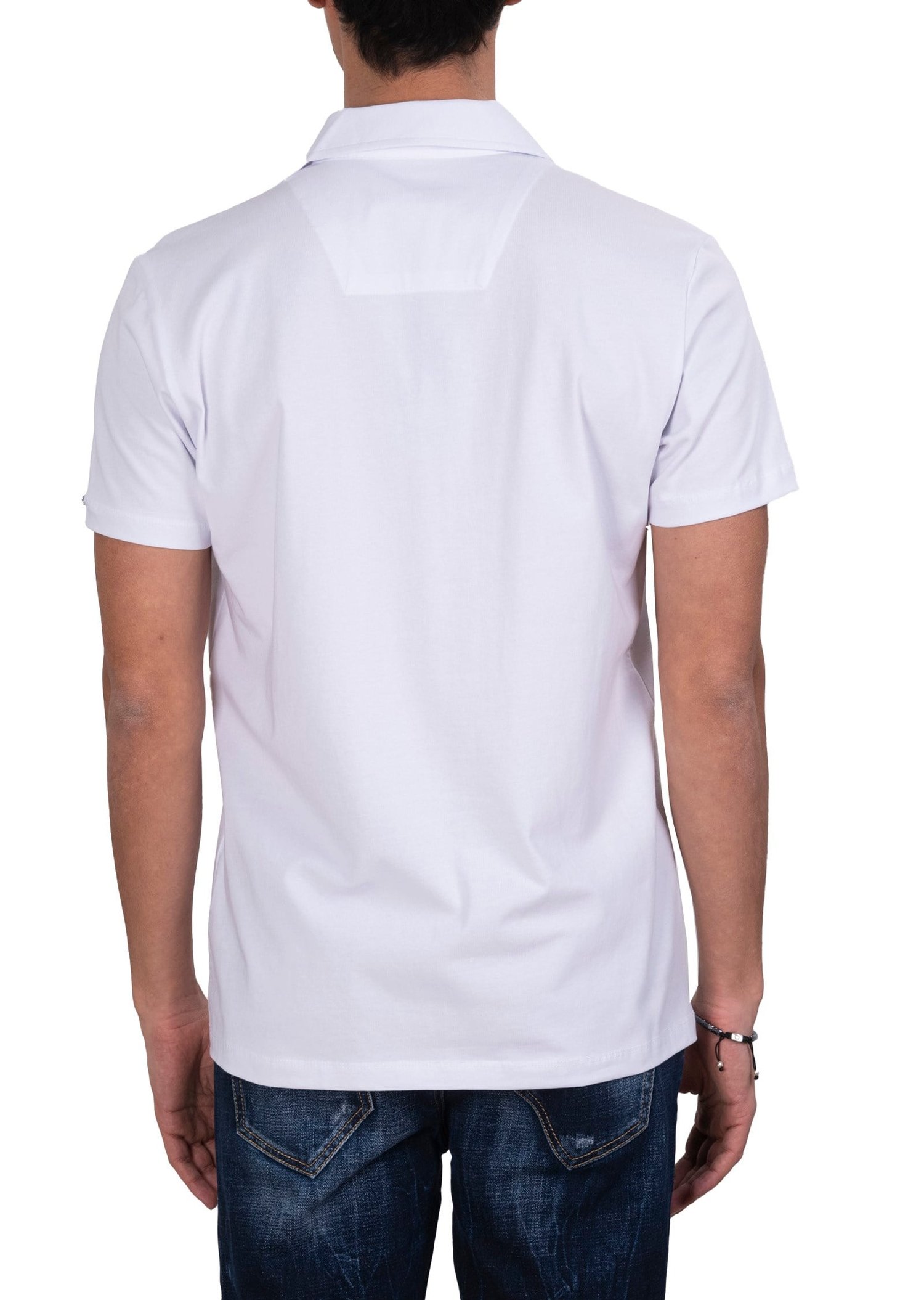 Mondo Beyaz Düğmesiz Polo Yaka T-shirt