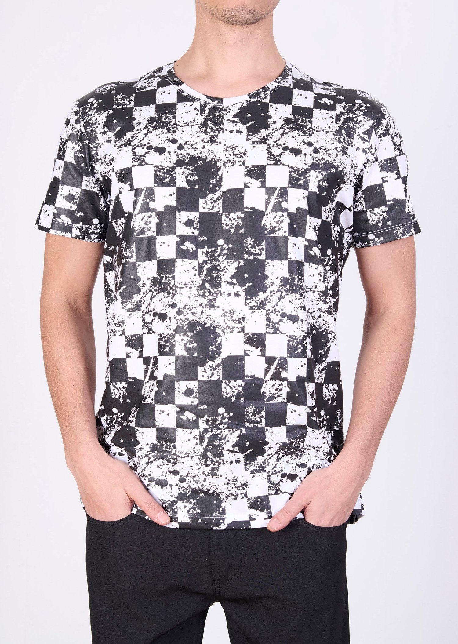 Mondo Dama Desenli Siyah-Beyaz T-shirt