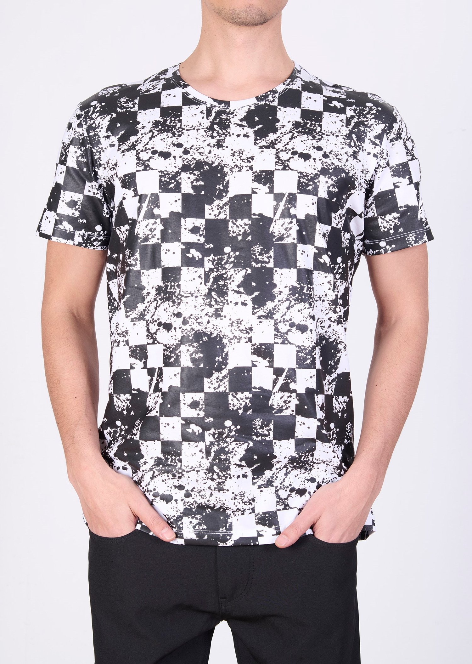 Mondo Dama Desenli Siyah-Beyaz T-shirt