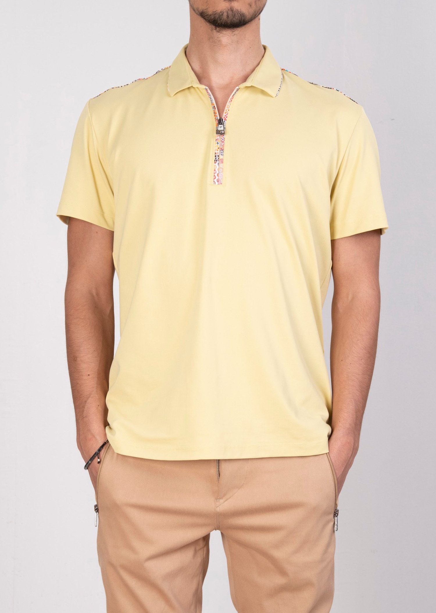 Mondo Fermuarlı Sarı Polo Yaka T-Shirt