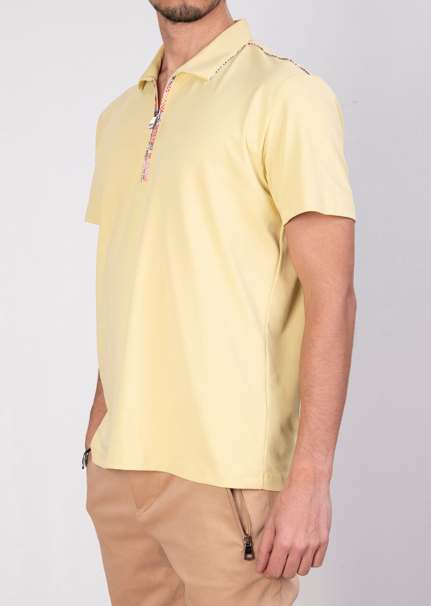 Mondo Fermuarlı Sarı Polo Yaka T-Shirt