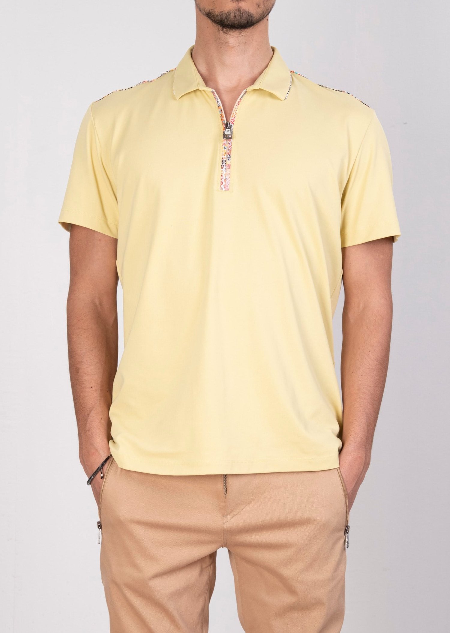 Mondo Fermuarlı Sarı Polo Yaka T-Shirt