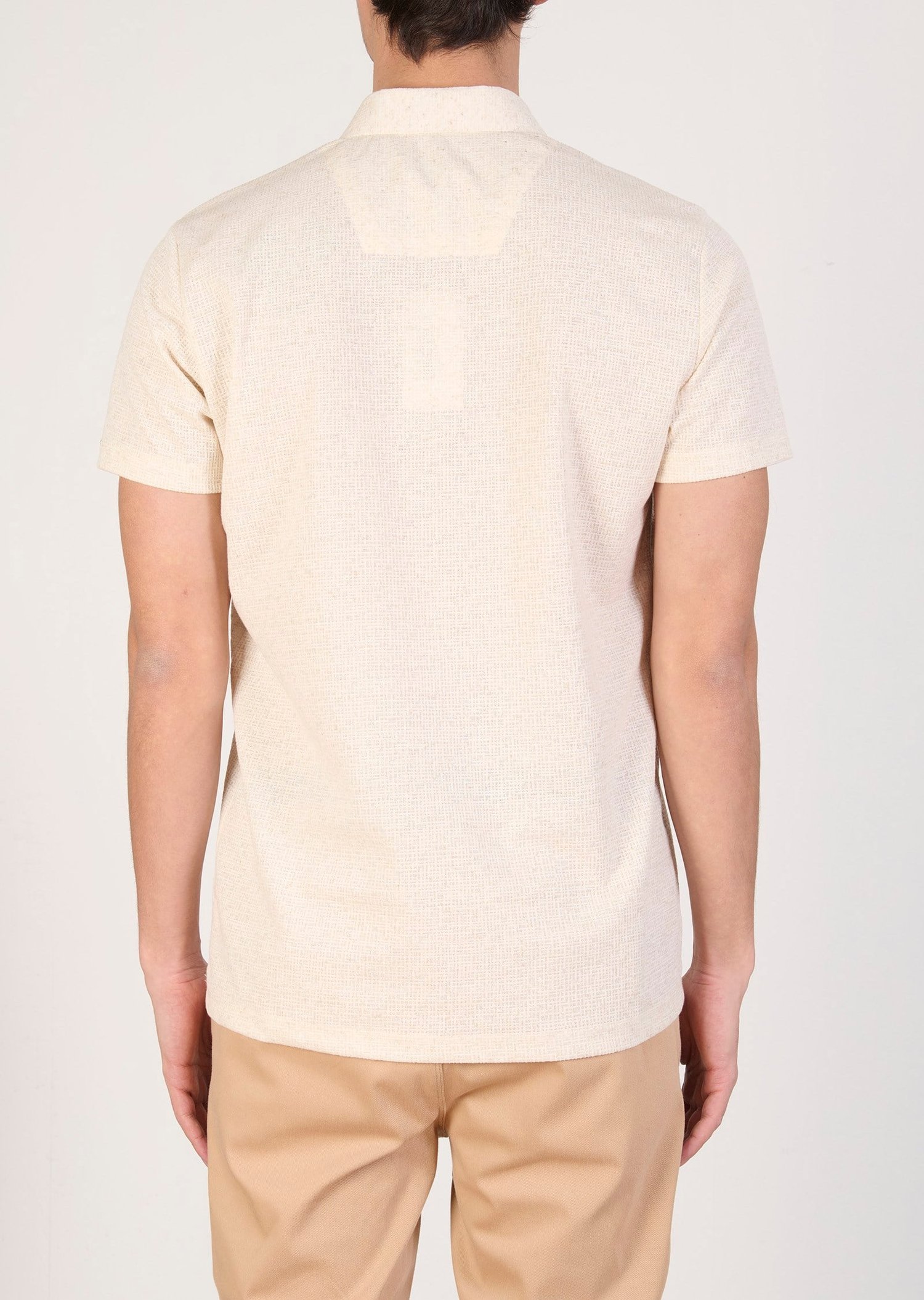 Mondo Jakarlı Krem Rengi Polo Yaka T-Shirt