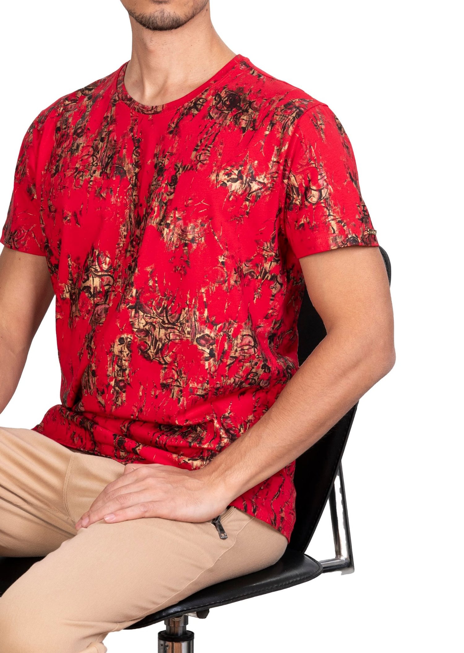 Mondo Karışık Baskılı Kırmızı T-Shirt