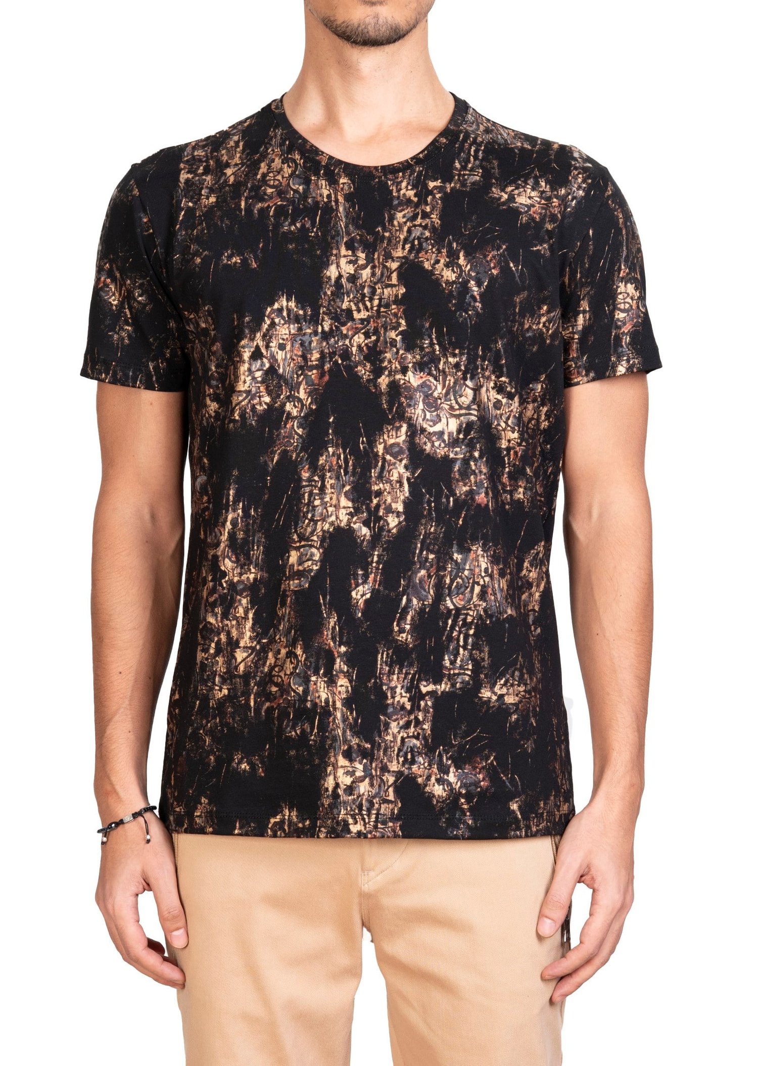 Mondo Karışık Baskılı Siyah T-Shirt