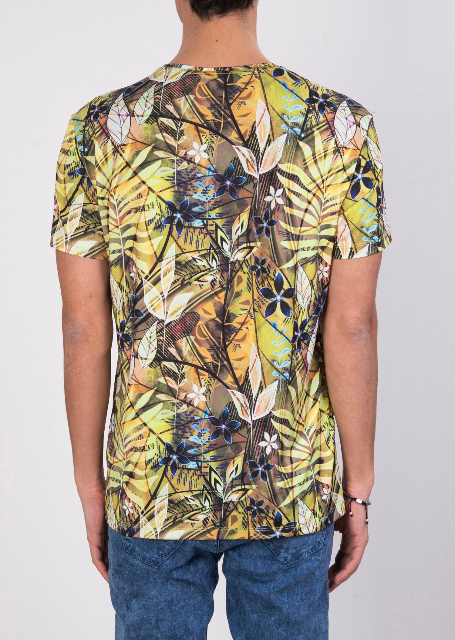 Mondo Karışık Yaprak Desenli Yeşil T-Shirt
