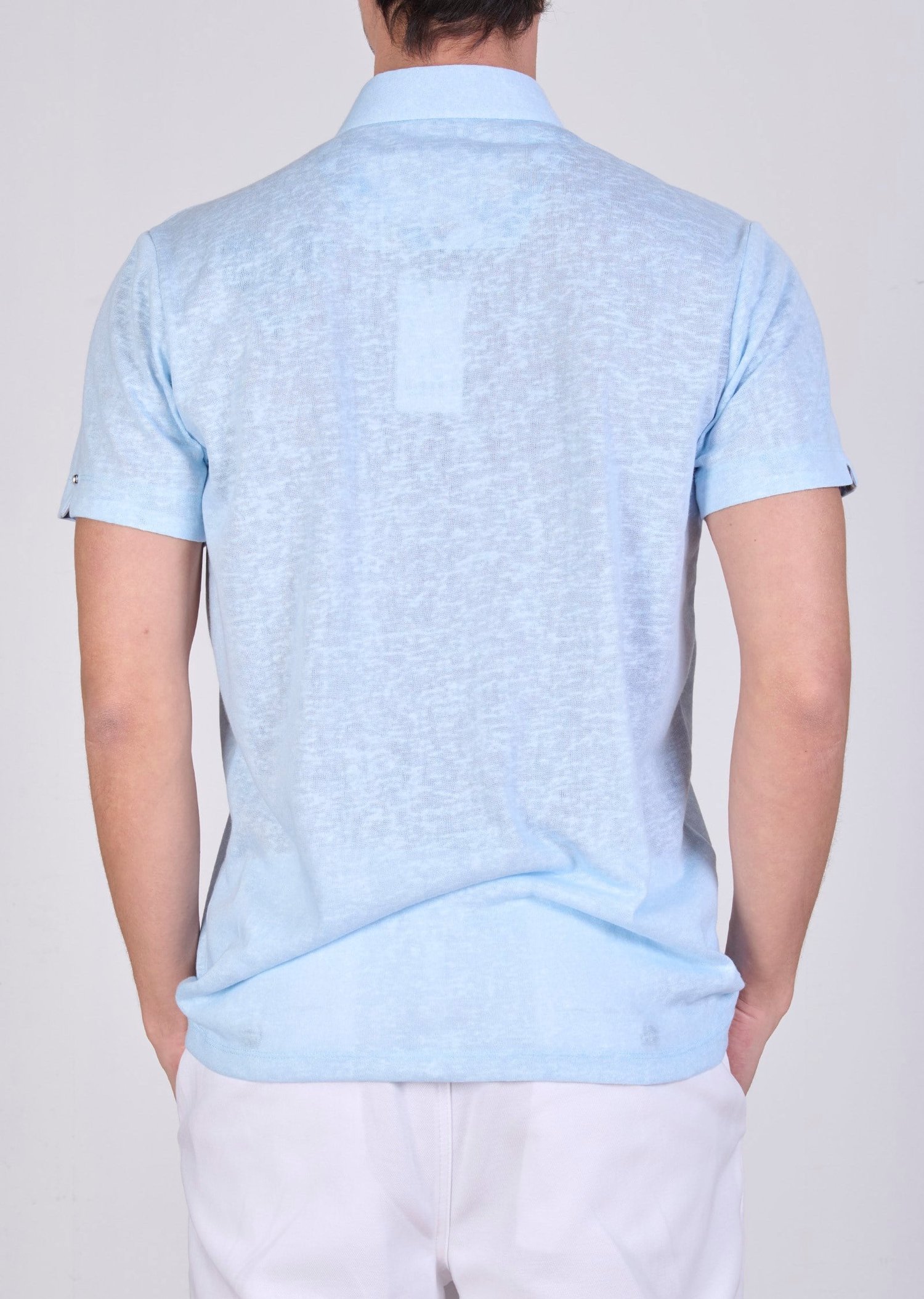 Mondo Kol Desen Detaylı Mavi Polo Yaka T-Shirt