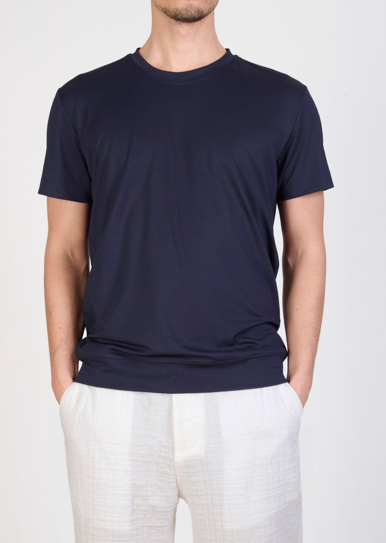 Mondo Lacivert Metal Logo Detaylı Oval Yaka T-Shirt