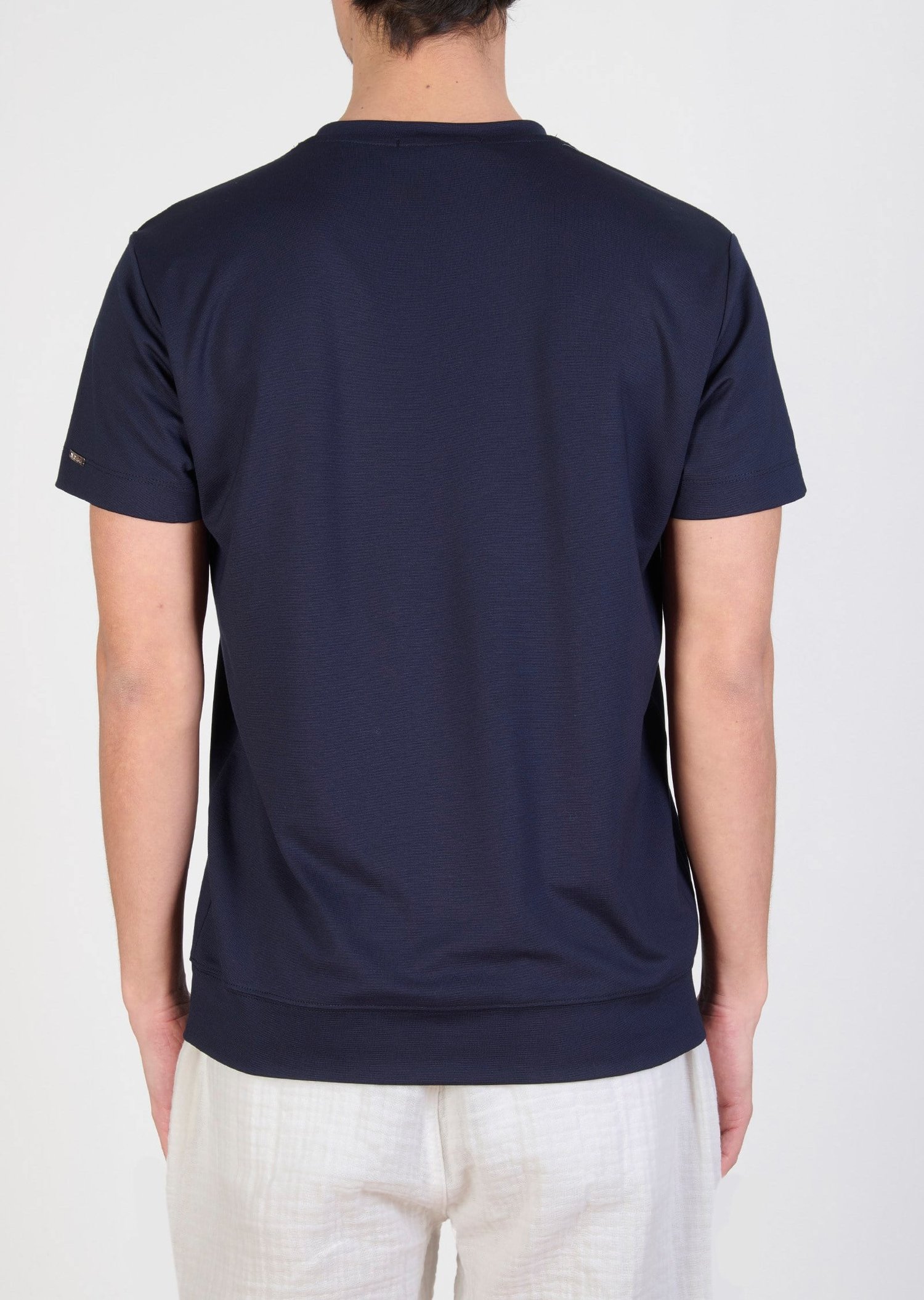 Mondo Lacivert Metal Logo Detaylı Oval Yaka T-Shirt
