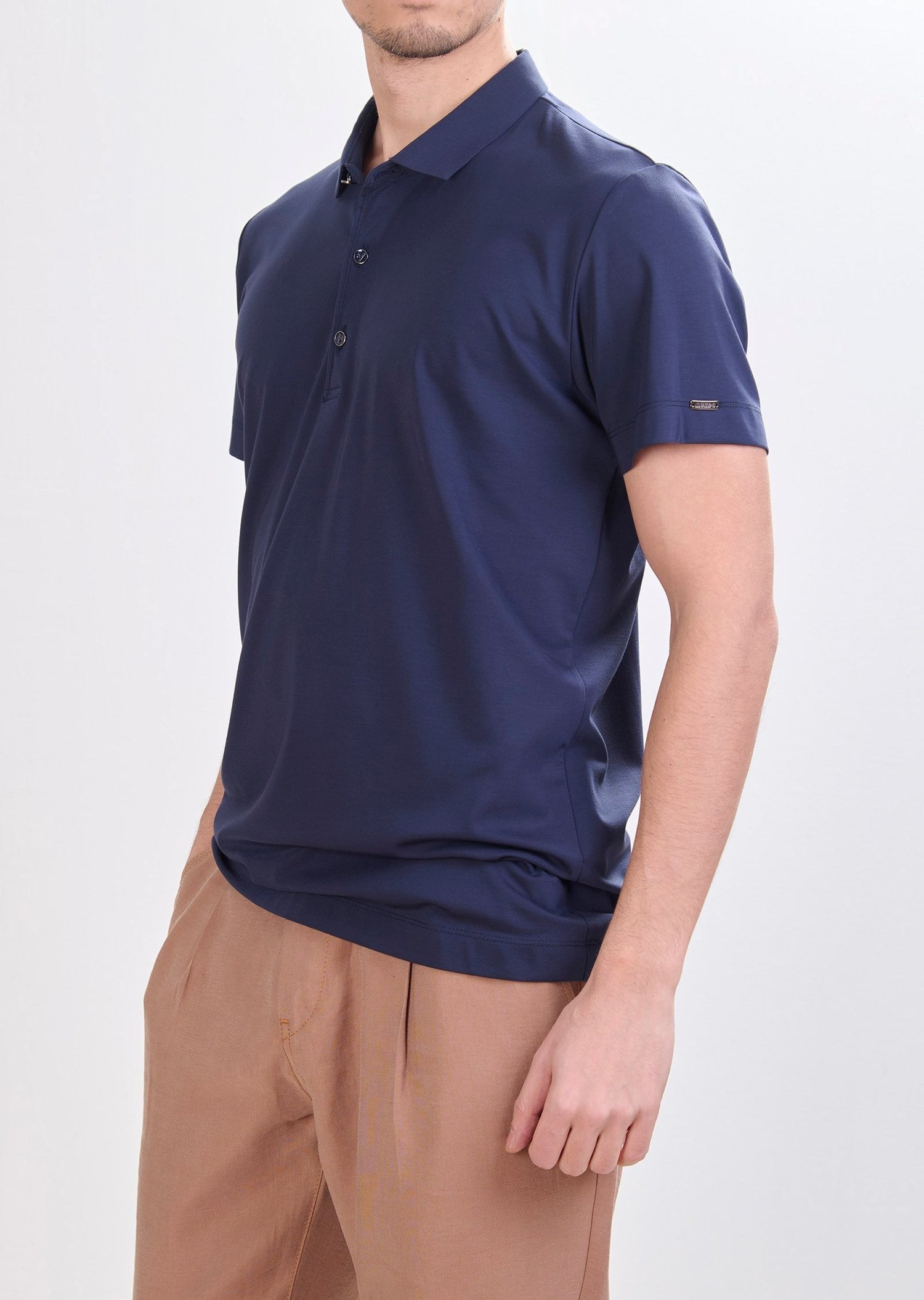 Mondo Metal Logo Detaylı Lacivert Polo Yaka T-Shirt